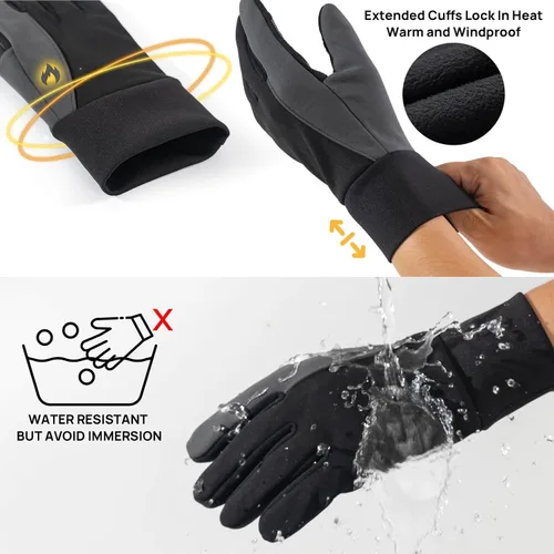 Vista 5 de Guantes de invierno para hombres y mujeres, guantes cálidos mejorados para pantalla táctil para clima frío, para correr, conducir, ciclismo