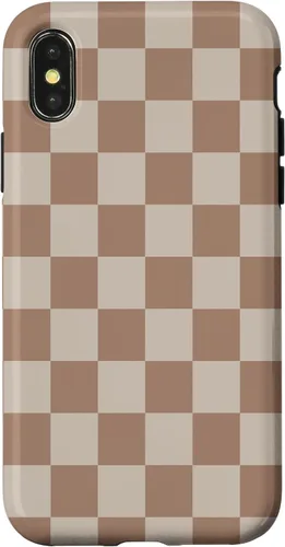 Vista 5 de Bonita funda Classic Dark Brown Checkered Big Checkerboard para iPhone 16