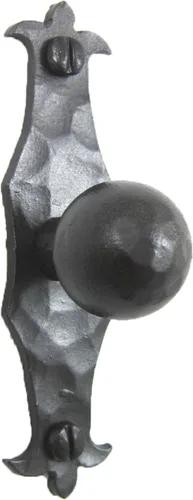 Vista 2 de Perilla de gabinete de hierro forjado delgado estilo español Fleur De Lis HK6 (negro)