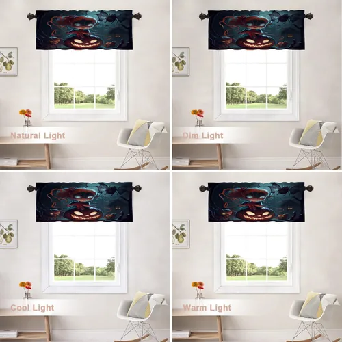 Vista 216 de Shrahala Orange Autumn Autumn Blackout Curtain Tiers, Fall Kitchen Valance Light Blocking Tier Drapes with Rod Pocket, 2 Pack 26 X 24 in