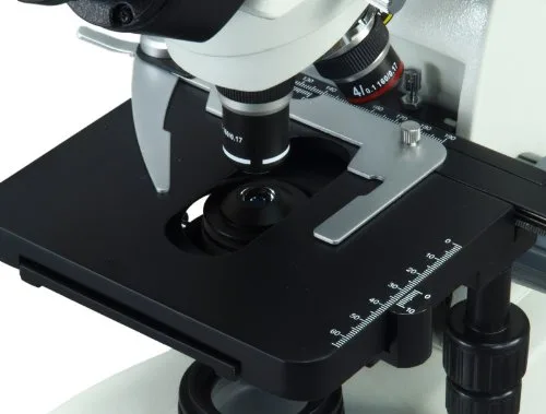 Vista 3 de OMAX microscopio compuesto trinocular del LED 40X-2000X con la nariz invertida y la cabeza giratoria de visión de Siedentopf 40X-2000X