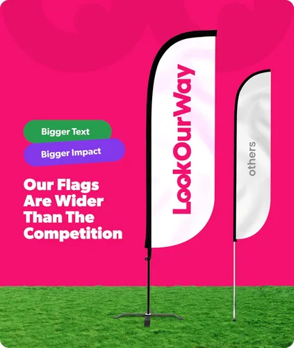 Vista 5 de LookOurWay Juego completo de bandera de plumas con temática española con postes y base en X, 5 pies