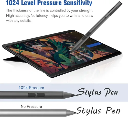 Vista 3 de Lápiz óptico para dispositivos de pantalla táctil ASUS, lápiz digital activo con punta ultrafina, sensibilidad a la presión 1024, rechazo de palma