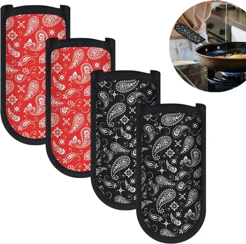 Vista 9 de 3 piezas de funda para mango de olla caliente para cocina, resistente al calor, soporte de manga de mango caliente, funda de hierro fundido, funda