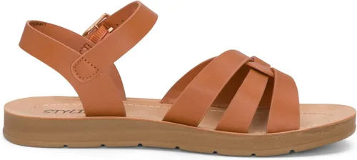 Vista 3 de STYLISH S KALI-K Sandalias cómodas de suela acolchada con tiras y puntera abierta para niñas pequeñas