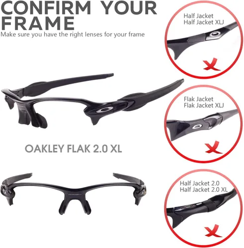 Vista 5 de Walleva Lentes de repuesto para lentes de sol Oakley Flak 2.0 XL, múltiples opciones disponibles