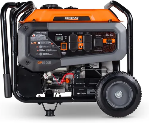 Vista 3 de Generac - Generador de gas portátil de 6,875 vatios de arranque, con EFI y kit de mango 5,500 Running Watts, Home Backup, RV Ready, Quiet, Long