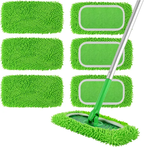Vista 9 de Paquete de 6 almohadillas de microfibra reutilizables para trapeador Rosa 6 Pack