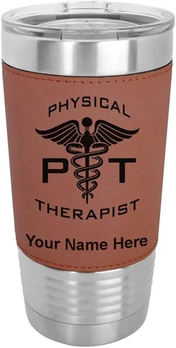 Vista 11 de LaserGram Taza aislada al vacío de 20 onzas, fisioterapeuta PT, grabado personalizado incluido (piel sintética, estilo béisbol)