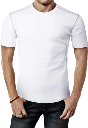 Vista 8 de H2H Camisetas de manga corta de compresión Cool Dry para hombre Cmtts263-negro