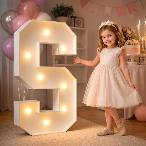 Vista 34 de imprsv Letras iluminadas grandes de 3 pies, letras iluminadas de marquesina para fiesta de cumpleaños (3 pies, letra y )