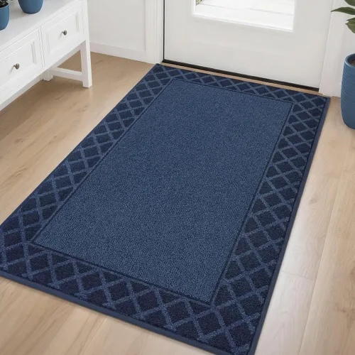 Vista 18 de BEQHAUSE Tapete para puerta atrapador de suciedad, antideslizante, absorbente, de bienvenida, de bajo perfil, lavable, para patas fangosas, entrada