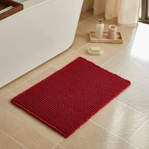 Vista 87 de Triohero Tapete de baño con diseño de gofre, tapete de baño pequeño y bohemio, antideslizante, lavable, ultra suave, súper absorbente, de secado