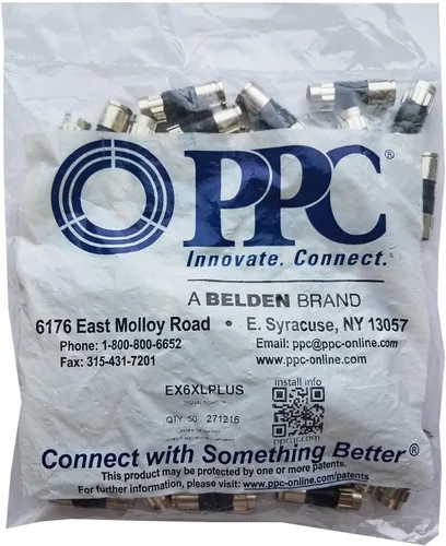 Vista 2 de PPC Belden EX6PLUS RG-6 Snap & Seal - Conector de compresión para exteriores, aprobado por Comcast, DTV y plato, 100 piezas