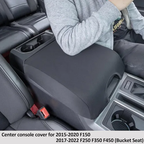 Vista 2 de JDMCAR Funda de consola central compatible con Ford F150 2015-2020 / 2017-2022 F250 F350 F450 y Expedition 2018-2024, funda de neopreno