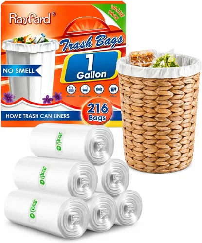 Vista 12 de Bolsas de basura pequeñas y fuertes de 6 galones (ajuste de 5.5-6 galones), 72 bolsas de basura de 25 litros para el hogar, oficina, cocina, baño