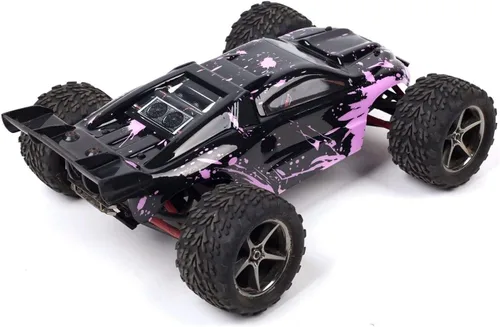 Vista 3 de SummitLink Reemplazo de cuerpo personalizado compatible con color rosa fangoso sobre negro para automóvil o camión RC escala 1/16