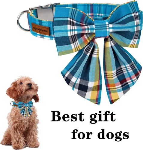 Vista 60 de Unique style paws - Collar para perros con corbatín, collar ajustable para perros y gatos, pequeño, mediano y grande