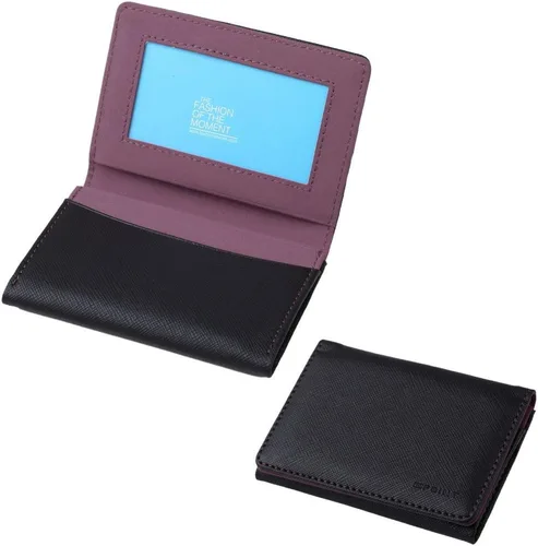 Vista 2 de Multicolor sólido para hombre de cuero clip de dinero Navidad para padre, Negro, orquídea mediana-ecm10a04