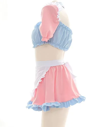 Vista 4 de Jilneed Lencería sexy de cosplay para mujer lindos disfraces de sirvienta traviesa