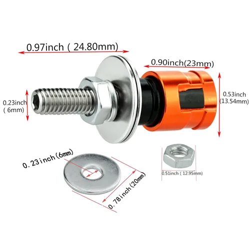 Vista 2 de Abfer Tornillos geniales para placa de matrícula del automóvil, pernos del marco de la placa de matrícula, accesorios decorativos, 4 piezas