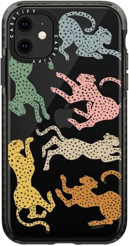 Vista 127 de Funda Impact de CASETiFY para iPhone 11 - Tiempo A Solas de Esther Kim - Negro Claro