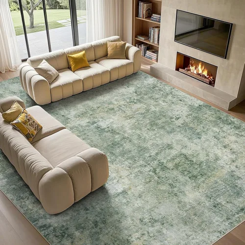 Vista 14 de Tortania Alfombra redonda lavable de 5 pies para sala de estar: Alfombra moderna abstracta neutra grande suave y delgada – Alfombra antideslizante