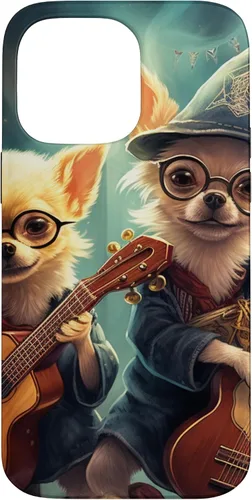 Vista 21 de iPhone 16 Chihuahua Mago Guitarristas, Chihuahua Dog, Estuche Guitarrista Mágico