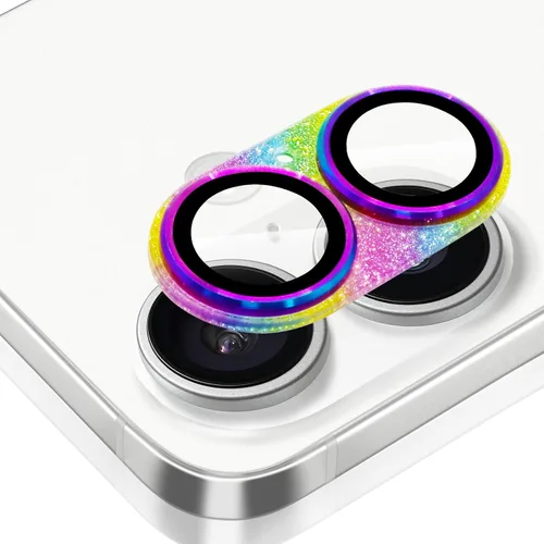 Vista 25 de Protector de Lente de Cámara para iPhone 14 / iPhone 14 Plus Película de Cubierta de Cámara de Metal, Vidrio Templado 9H, Antiarañazos, Compatible