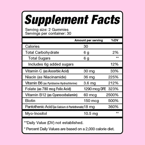 Vista 2 de Gomitas de fertilidad para mujeres, mio-inositol, ácido fólico, biotina, vitaminas B, suplemento de inositol para apoyo de la fertilidad femenina