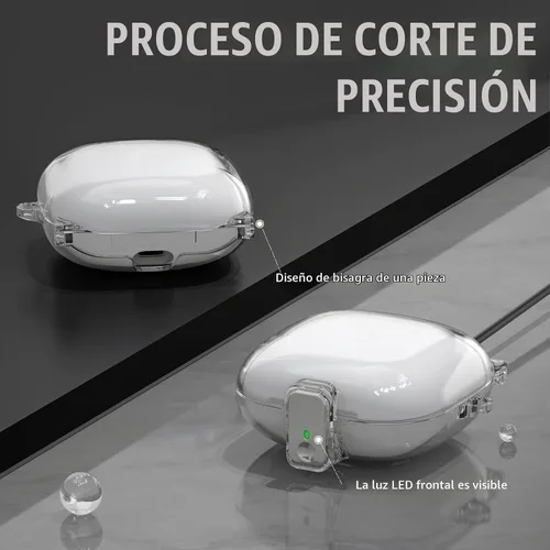 Vista 8 de Inesore para Beats Fit Pro con funda de bloqueo de seguridad (transparente)