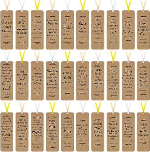 Vista 10 de Chinco Paquete de 120 marcadores de versículos bíblicos para mujeres, escritura cristiana, marcadores inspiradores con cintas, marcadores