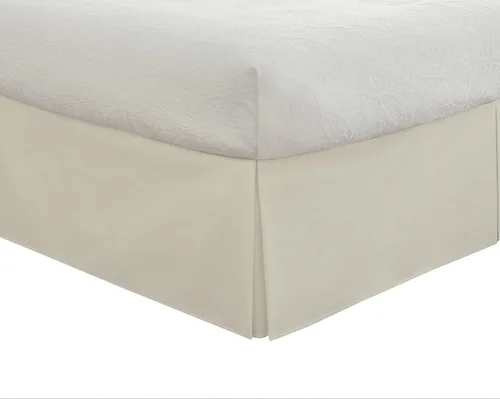 Vista 4 de sheetsnthings Falda de cama sin arrugas de 650 hilos (Queen, color blanco sólido) mezcla de algodón de 650 hilos