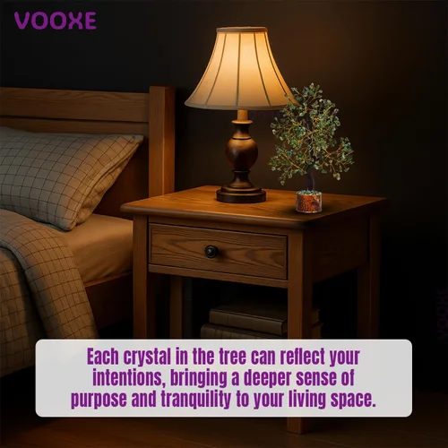 Vista 6 de Árbol de cristal de ABUDANCE Aventurina verde, piedra curativa de cristal para la oficina en casa y decoración, árbol de dinero FENG Shui hecho a