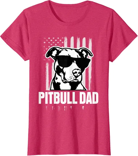 Vista 9 de Pitbull Dad - Camiseta para hombre con orgullo American Pit Bull Dog, Negro, S