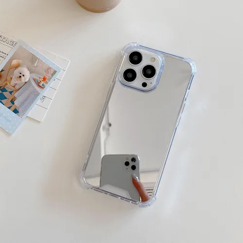 Vista 18 de Funda compatible con iPhone 11 con espejo con parachoques a prueba de golpes, parte trasera dura, delgada, cubierta protectora delgada para niñas