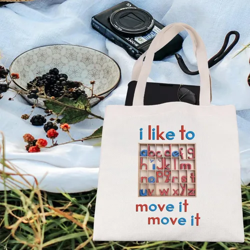 Vista 3 de Lywjyb Birdgo - Bolsa de mano con texto en inglés "I Like to Move It", regalo para mujer