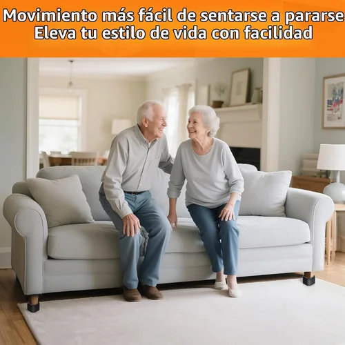 Vista 5 de Paquete de 4 elevadores de muebles ajustables de 2 pulgadas Negro-4 Pack