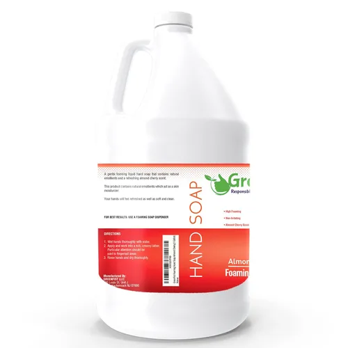 Vista 8 de Recargas de jabón de manos con espuma GreenFist Aroma a Almendra y Cereza Botella de espuma fabricada en EE. UU., 128 onzas (1 galón)