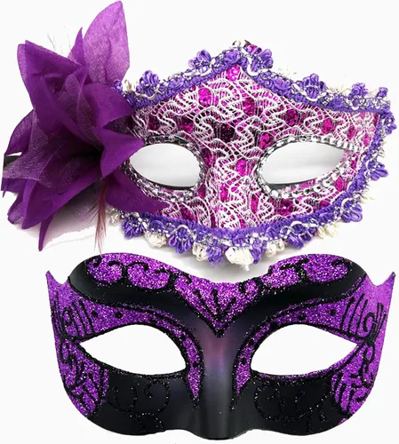 Vista 8 de Máscara veneciana para mujer, con encaje de flores, para Halloween, Navidad, Mardi Gras, fiesta de disfraces