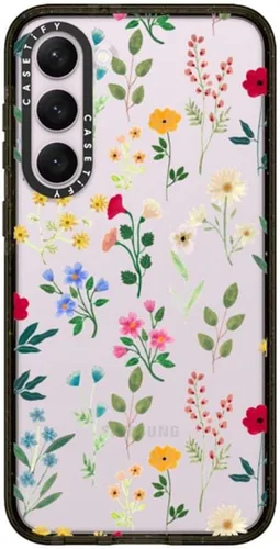 Vista 111 de CASETiFY Funda de impacto para Galaxy S22+ - Adhesivo Aries Moross, color negro transparente