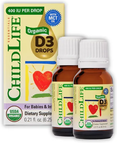 Vista 9 de ChildLife Essentials Gotas orgánicas de vitamina D3, para bebés y recién nacidos, gotas de vitamina D para bebés, 400 UI por porción, apoyo