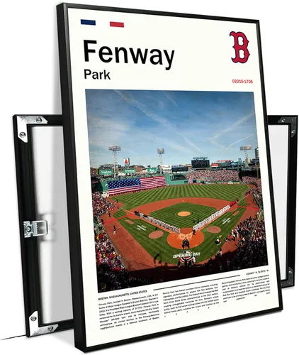 Vista 7 de Póster del estadio Fenway Park (17 x 11 pulgadas en lienzo) Arte de pared de béisbol de Boston - Póster deportivo retro de los Red Sox - Regalo