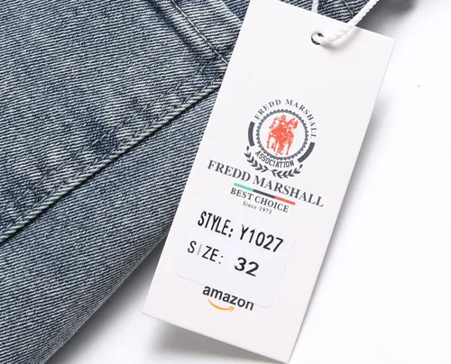 Vista 7 de FREDD MARSHALL Pantalones de mezclilla lavados estilo motociclista estilo hip hop, rasgados, desgastados, rasgados, desgastados, para hombre