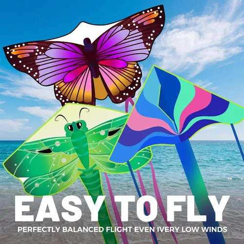 Vista 4 de 3 Pack Large Kites, Easy to Fly Beach Kites