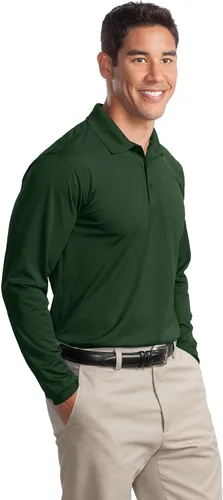 Vista 5 de SPORT-TEK Polo de manga larga Micropique Sport Wick para hombre