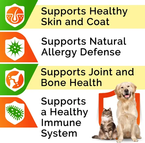 Vista 9 de Paquete de glucosamina líquida + aceite de salmón Omega 3 para perros, alivio del dolor articular + alivio de alergias, condroitina, MSM, colágeno +
