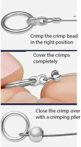 Vista 5 de 100 piezas de cubiertas de nudo de abalorio de crimpado con extremos de 3 mm (0.12 pulgadas) pequeñas de latón de cobre chapado en bronce antiguo