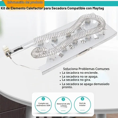 Vista 4 de WED5620HW0 WED5620HW2 WED5620HW1 Kit de elemento calefactor para secadora para hidromasaje
