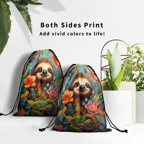 Vista 91 de Bolsa de agarre de gimnasia de piel de animal, bolsa de gimnasia con cordón ajustable, bolsa de cuerda para fauna silvestre, Mariposas Galaxy